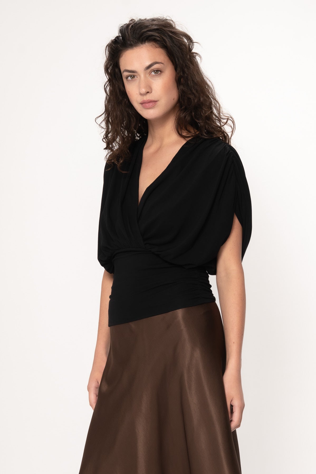 VIVEH Conus top in Coconut Milk – styled view