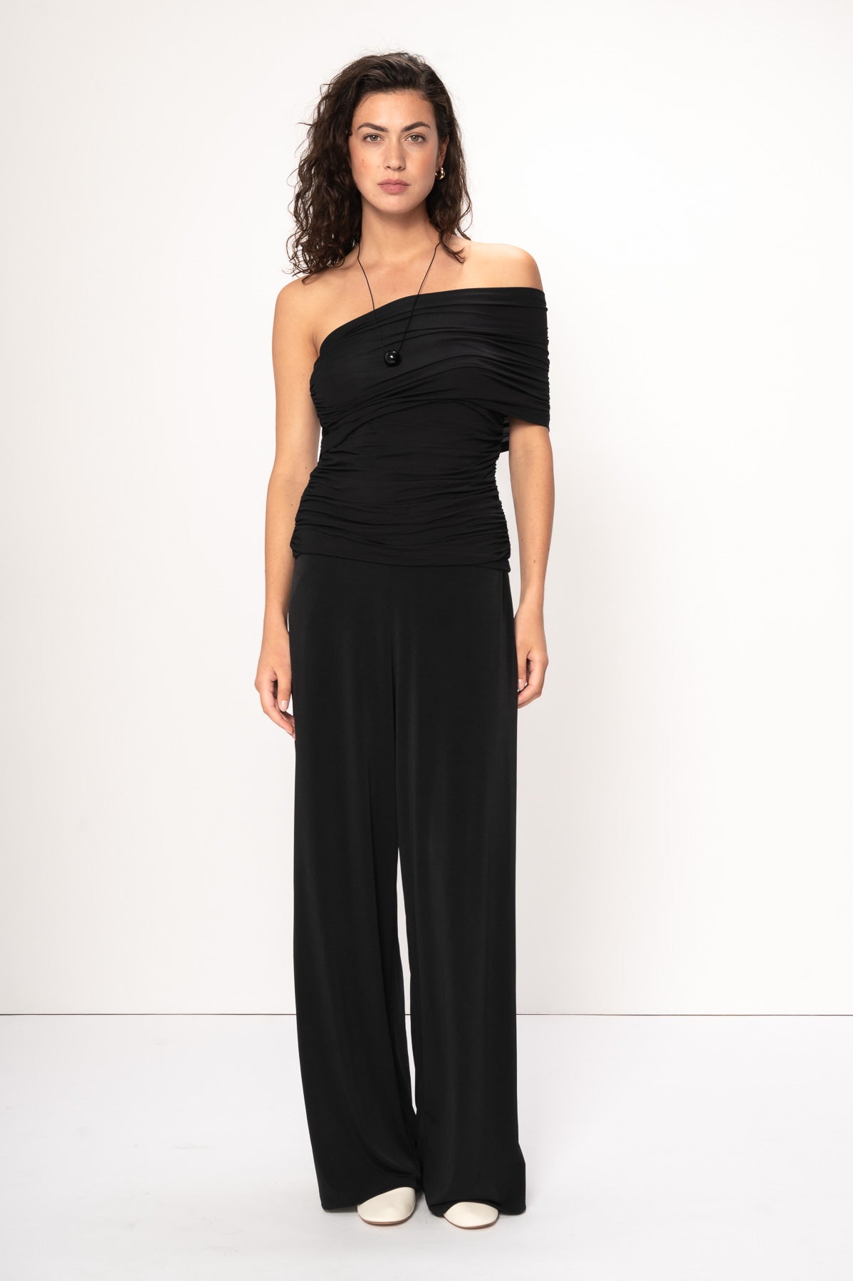 VIVEH Dahlia top in Black – styled view