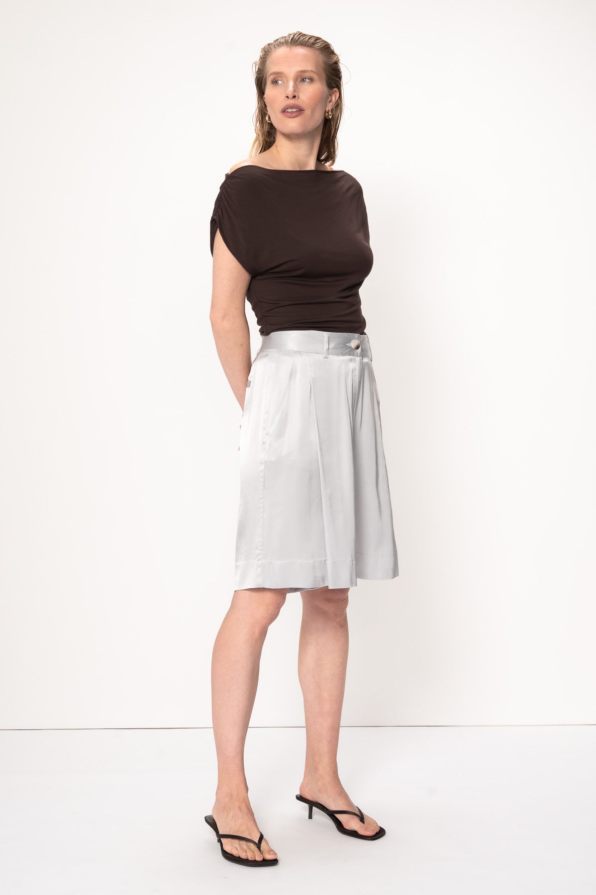 VIVEH Ruta top in Coconut Milk – styled view