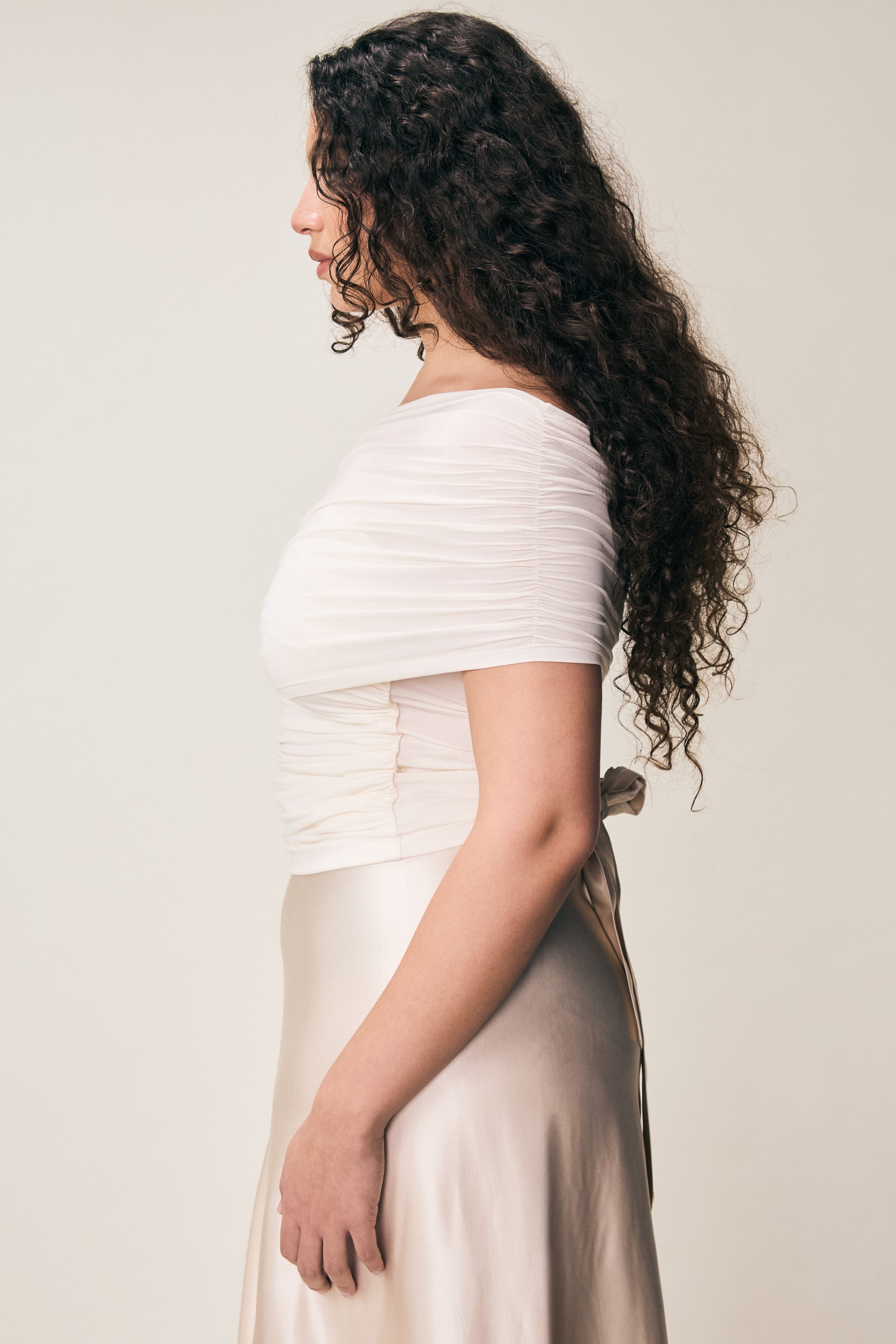 VIVEH Dahlia top in Coconut Milk – back view