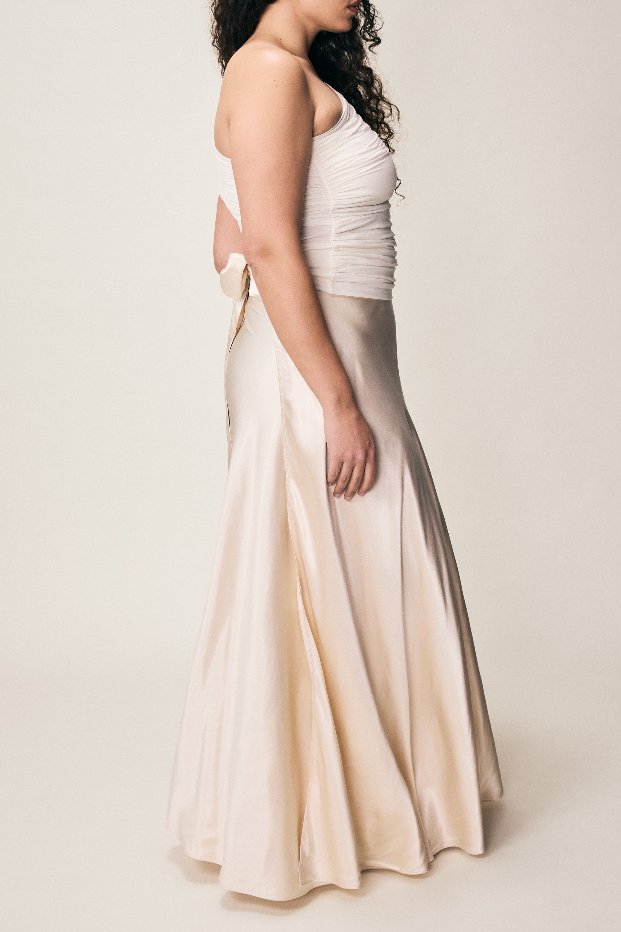 VIVEH Dahlia top in Coconut Milk – styled view