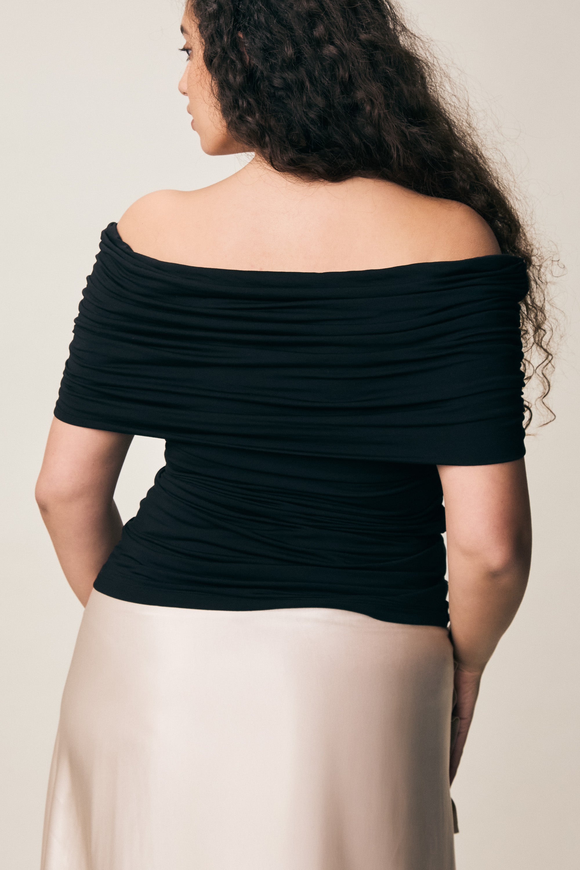 VIVEH Dosinia top in Coconut Milk – styled view