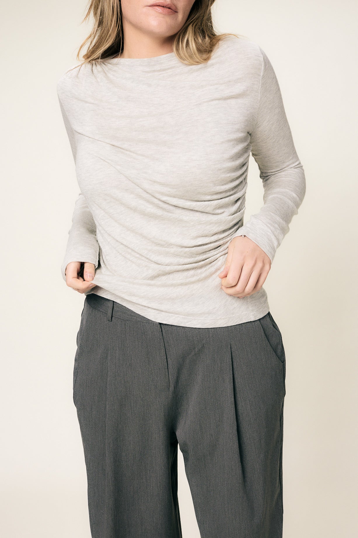 VIVEH Alyssa top in Coconut Milk – styled view