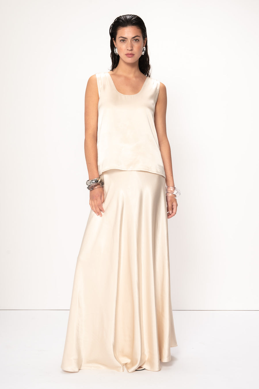sachin and babi light blue dress Shop Peach Champagne Satin Wrap Mini-Dress Online in Kuwait main image 1